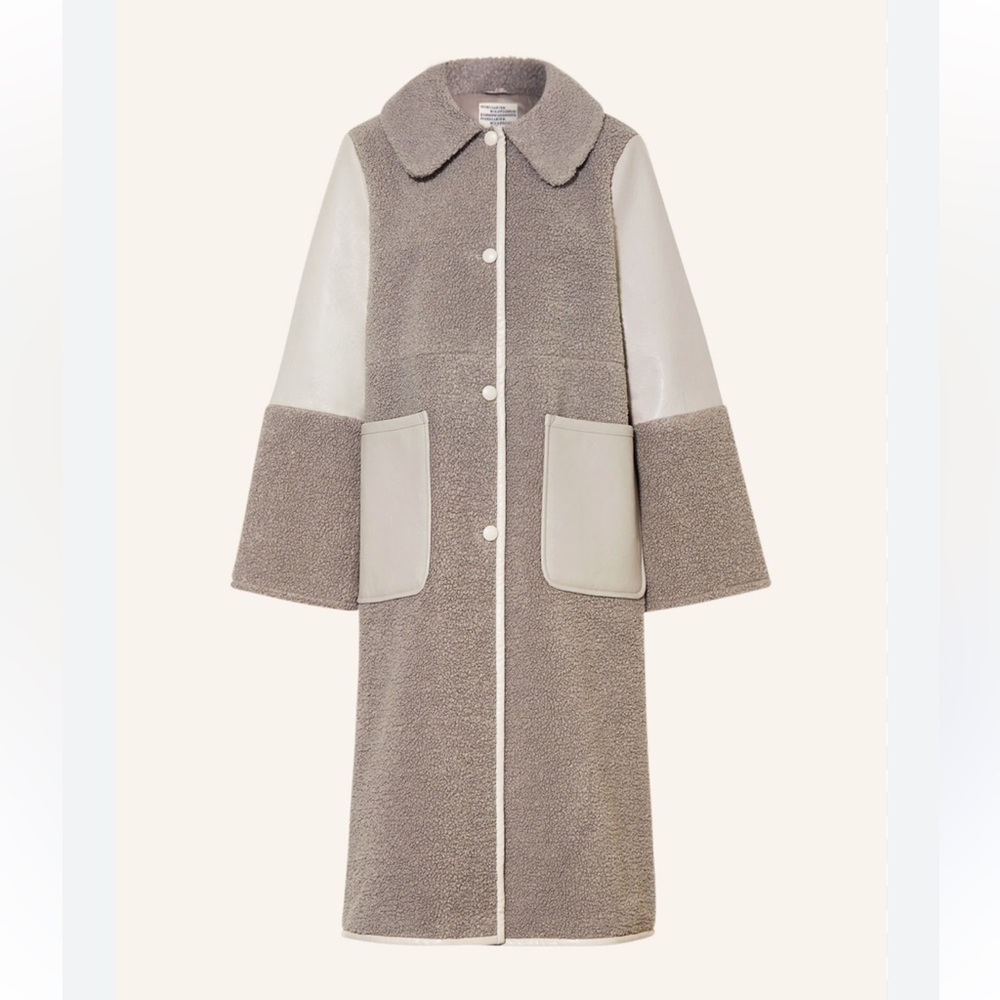 Elegant Cream and Gray Teddy Jacket
